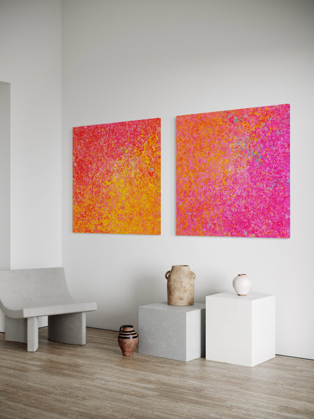 Neon Garden Twins- Limited Edition Print - 101cm squ (x2) / 40" squ(x2)