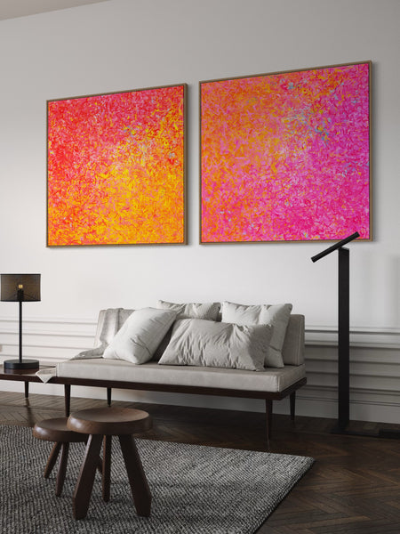 Neon Garden Twins- Limited Edition Print - 101cm squ (x2) / 40" squ(x2)