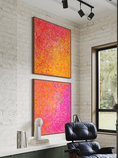 Neon Garden Twins- Limited Edition Print - 101cm squ (x2) / 40" squ(x2)