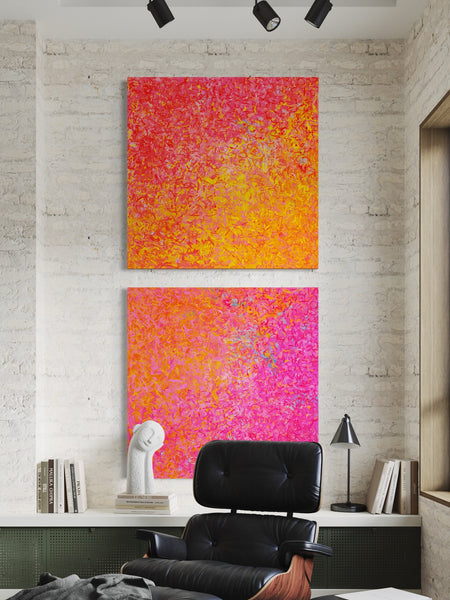 Neon Garden Twins- Limited Edition Print - 101cm squ (x2) / 40" squ(x2)