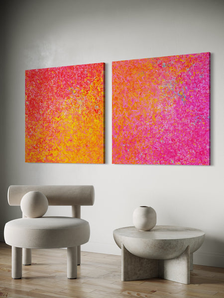 Neon Garden Twins- Limited Edition Print - 101cm squ (x2) / 40" squ(x2)