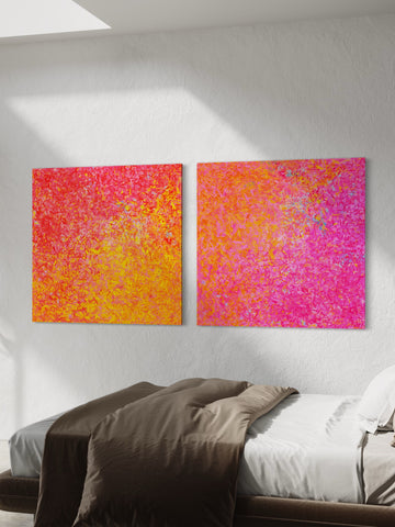 Neon Garden Twins- Limited Edition Print - 101cm squ (x2) / 40" squ(x2)