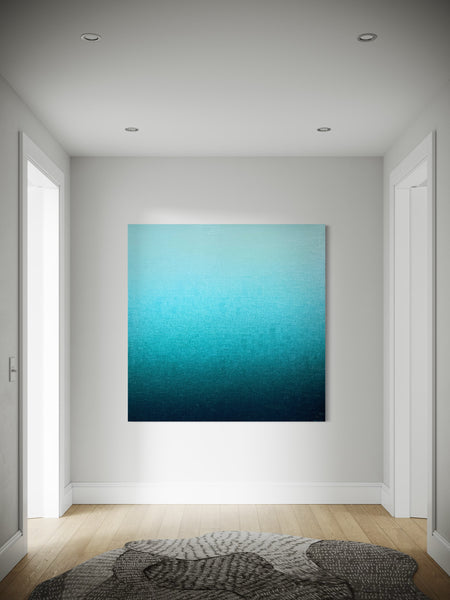 Ambient Waters - 127cm squ - mixed media on canvas