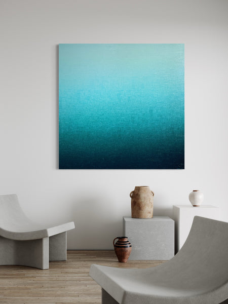 Ambient Waters - 127cm squ - mixed media on canvas