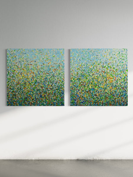 Dawn Garden Twins- Limited Edition Print - 101cm squ (x2) / 40" squ(x2)