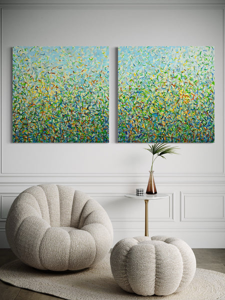 Dawn Garden Twins- Limited Edition Print - 101cm squ (x2) / 40" squ(x2)